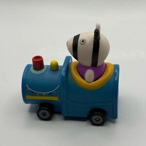 VTG Peppa Pig Mini Buggy Blue Train 3" tall 2003 Jazwares Zoe Zebra Used